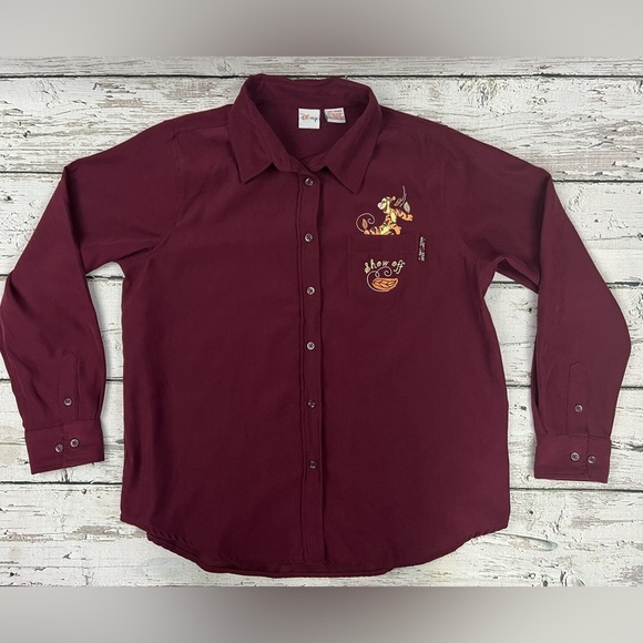 Disney Tops - Tigger Show Off Winnie The Pooh Disney Women's Button Up Long Sleeve Shirt - L